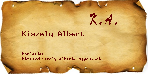 Kiszely Albert névjegykártya