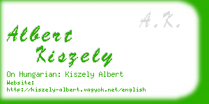 albert kiszely business card